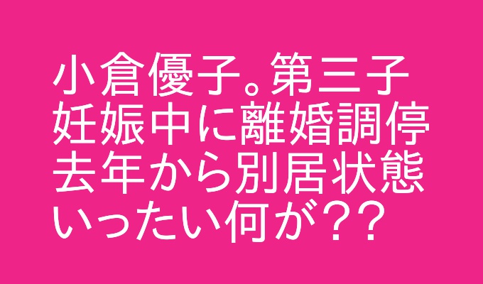 ゆうこりん離婚を迫られる 小倉優子 第三子妊娠も別居 離婚調停 ぴよぴよタイムズ